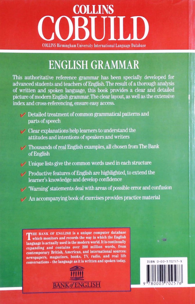 Livre English Grammar (COBUILD) - Steve Bullon (Livre d'occasion) - ISBN 000370257X