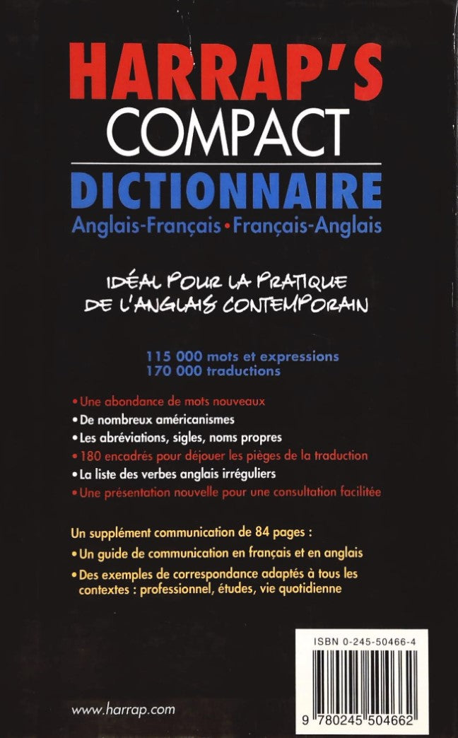 Livre Harrap's Compact Dictionnaire Anglais-Francais - Francais-Anglais - Collectif (Livre d'occa...