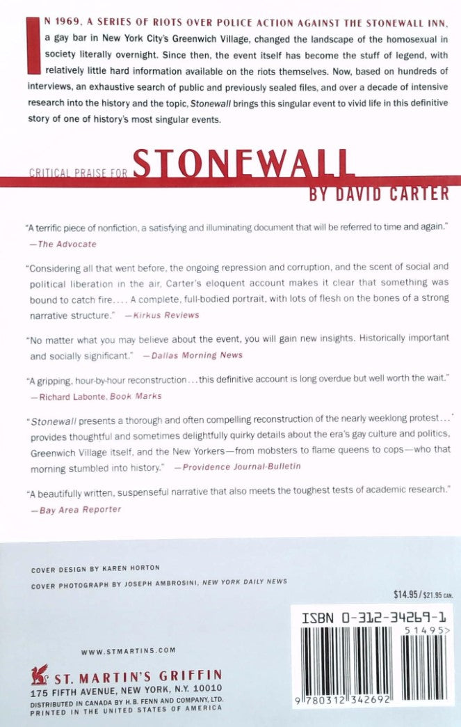 Livre Stonewall : The Riots that Sparked the Gay Revolution - David Carter (Livre d'occasion) - I...