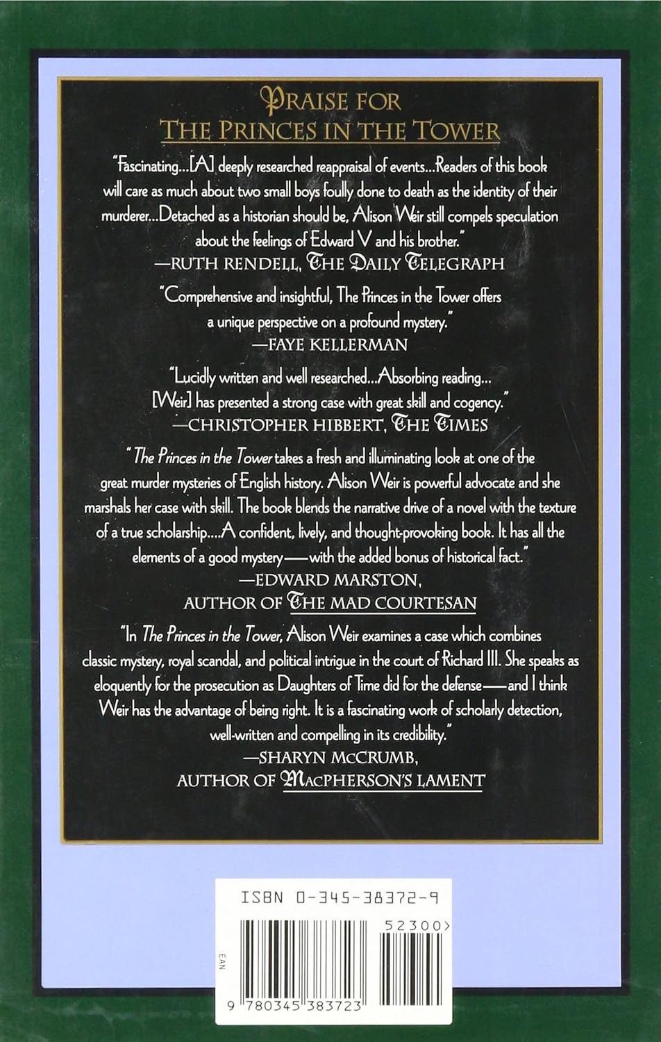 Livre The Princes In The Tower - Alison Weir (Livre d'occasion) - ISBN 0345383729