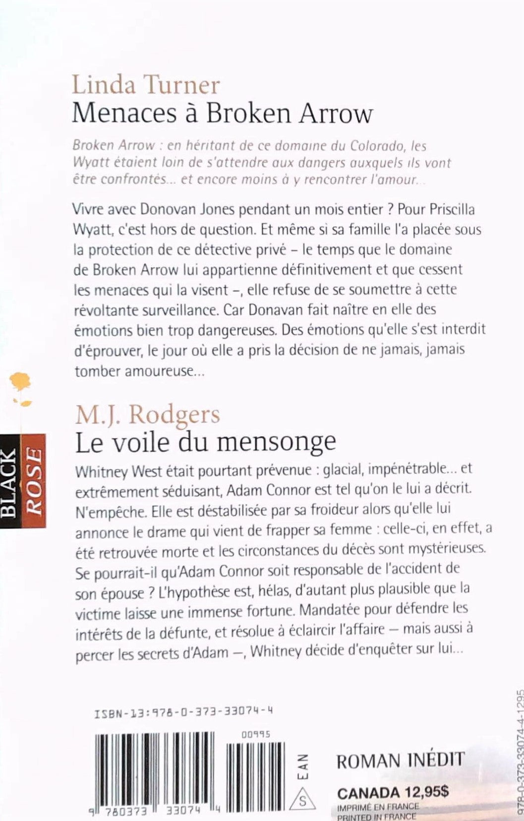 Livre Menaces à Broken Arrow -suivi de- Le voile du mensonge - Linda Turner (Livre d'occasion)