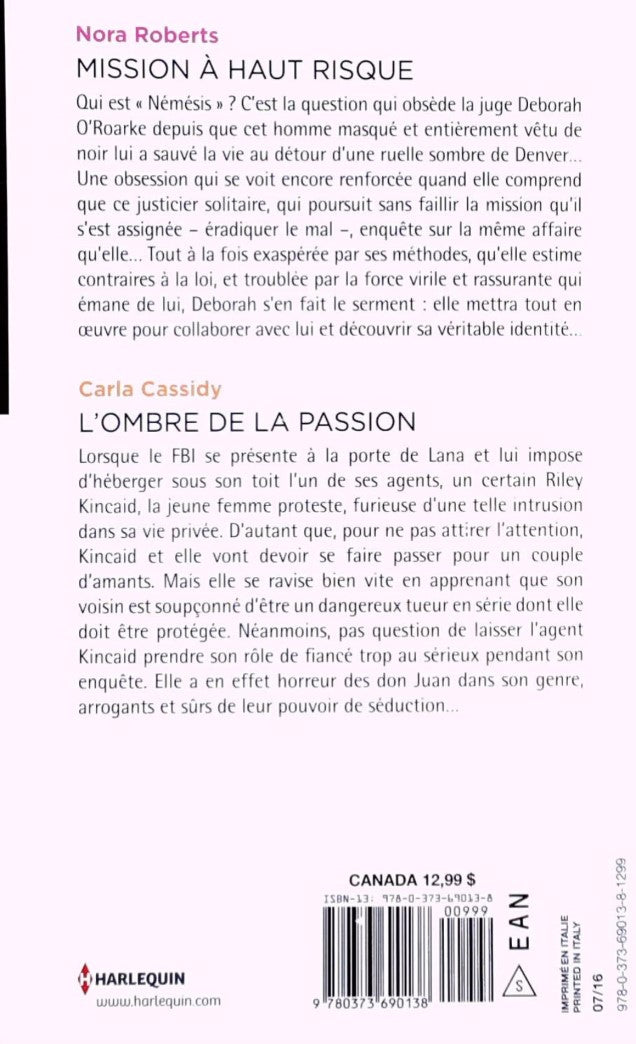 Livre Mission à haut risque -suivi de- L'ombre de la passion - Nora Roberts (Livre d'occasion)