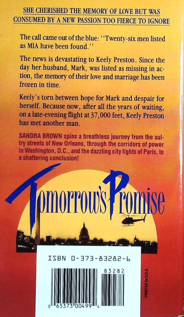 Livre Tomorrow's Promise - Sandra Brown (Livre d'occasion) - ISBN 0373832826