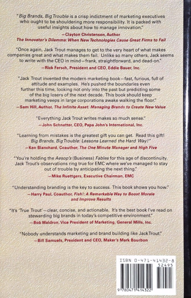 Livre Big Brands Big Trouble: Lessons Learned the Hard Way - Jack Trout (Livre d'occasion) - ISBN...