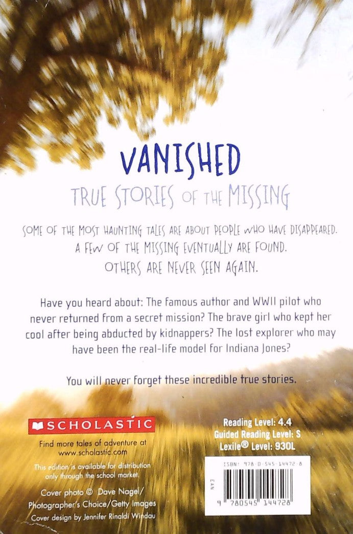 Livre Vanished True Stories of the Missing - Marc Tyler Nobleman (Livre d'occasion) - ISBN 054514...