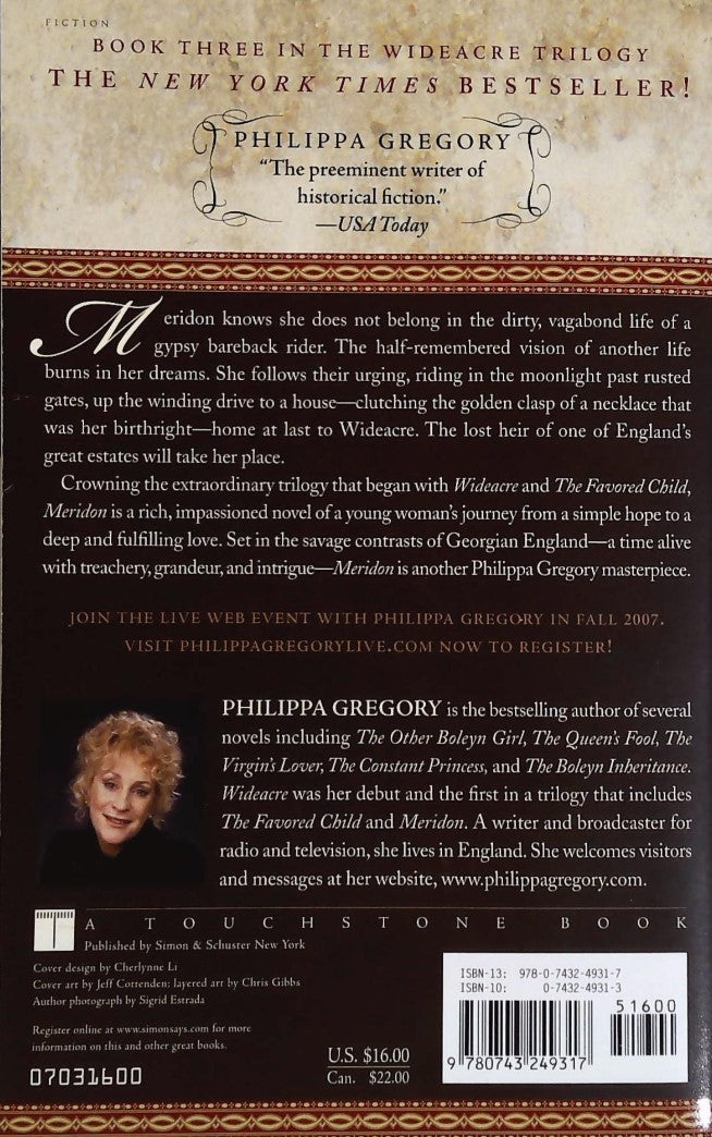 Livre Meridon - Philippa Gregory (Livre d'occasion) - ISBN 0743249313