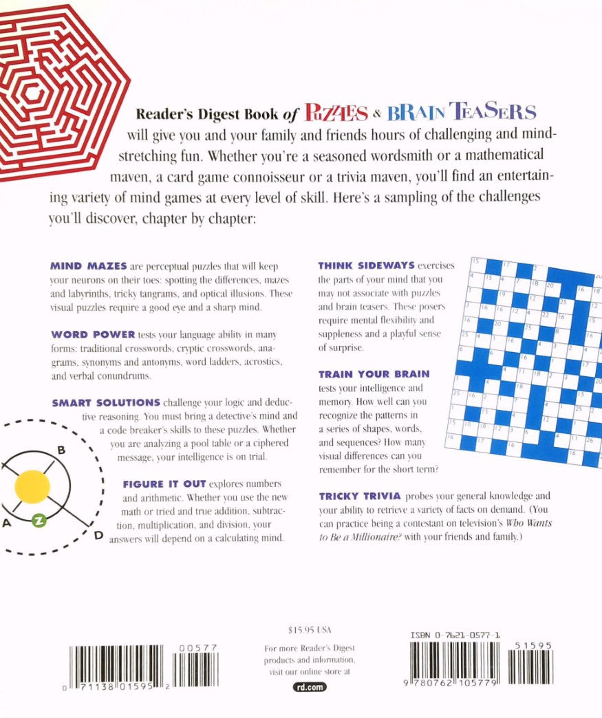Livre Reader's Digest Book of Puzzles & Brain Teasers - Reader's Digest (Livre d'occasion) - ISBN...