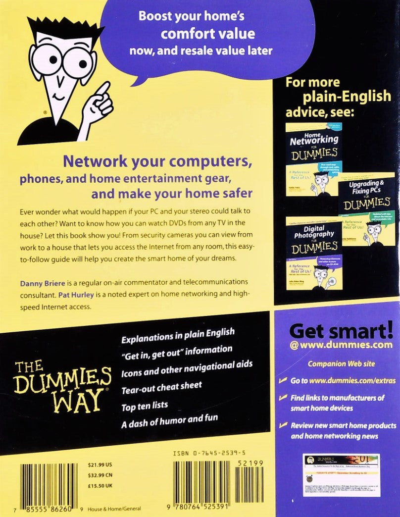 Livre Smart Homes For Dummies - Danny Briere (Livre d'occasion) - ISBN 0764525395