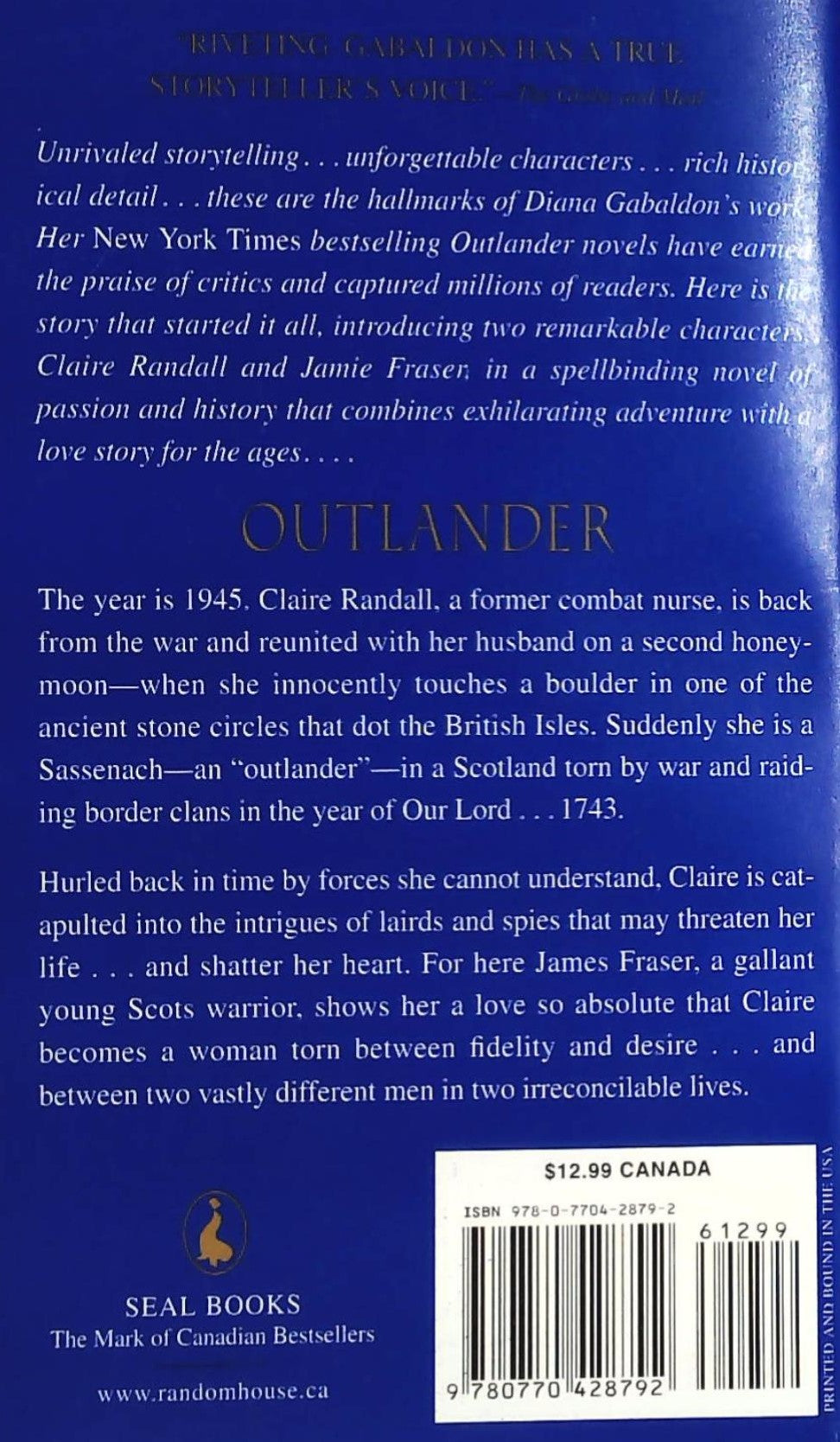 Livre Outlander - Diana Gabaldon (Livre d'occasion)