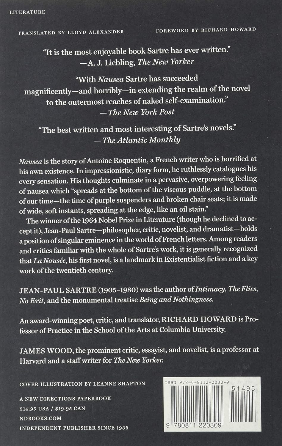 Livre Nausea (Jean-Paul Sartre) (Livre d'occasion) - ISBN 0811220303