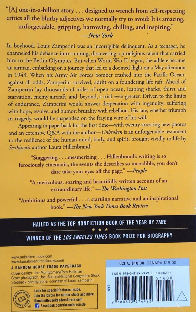 Livre Unbroken : A world War II Story of Survival, Resilience, and Redemption - Laura Hillenbrand...