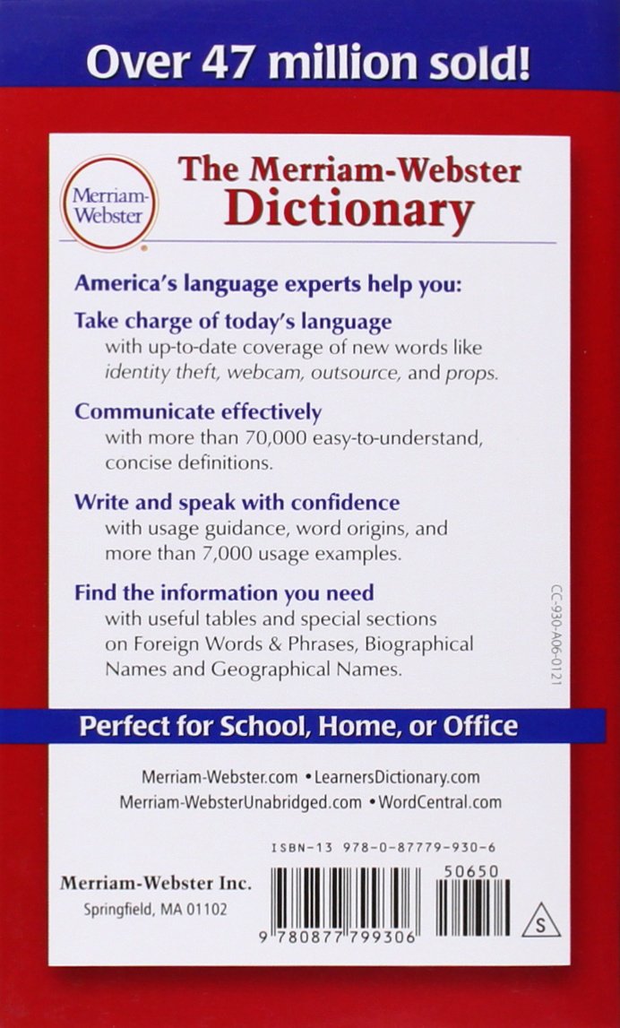Livre The Merriam-Webster Dictionary - Merriam-Webster (Livre d'occasion) - ISBN 087779930X