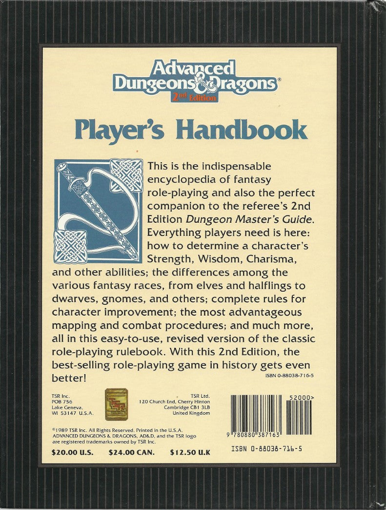 Advanced Dungeons & Dragons Player's Handbook, 2nd Edition