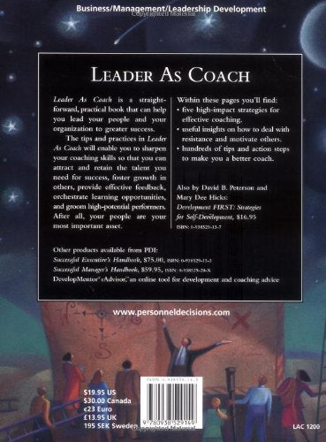 Livre Leader As Coach : Strategies For Coaching and Developing Others - David B. Peterson (Livre ...