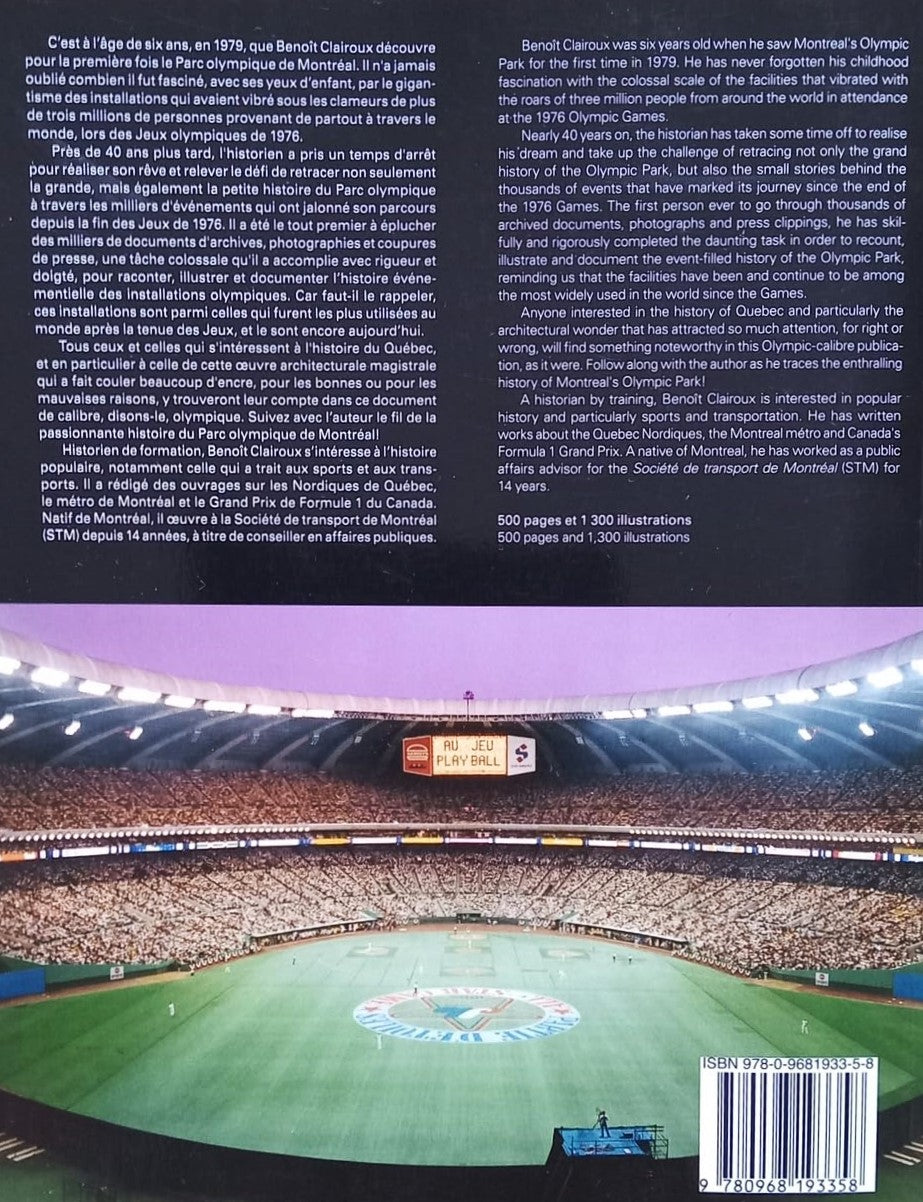 Livre Le parc olympique : 40 ans d'émotions - 40 years of emotions - Benoît Clairoux (Livre d'occ...
