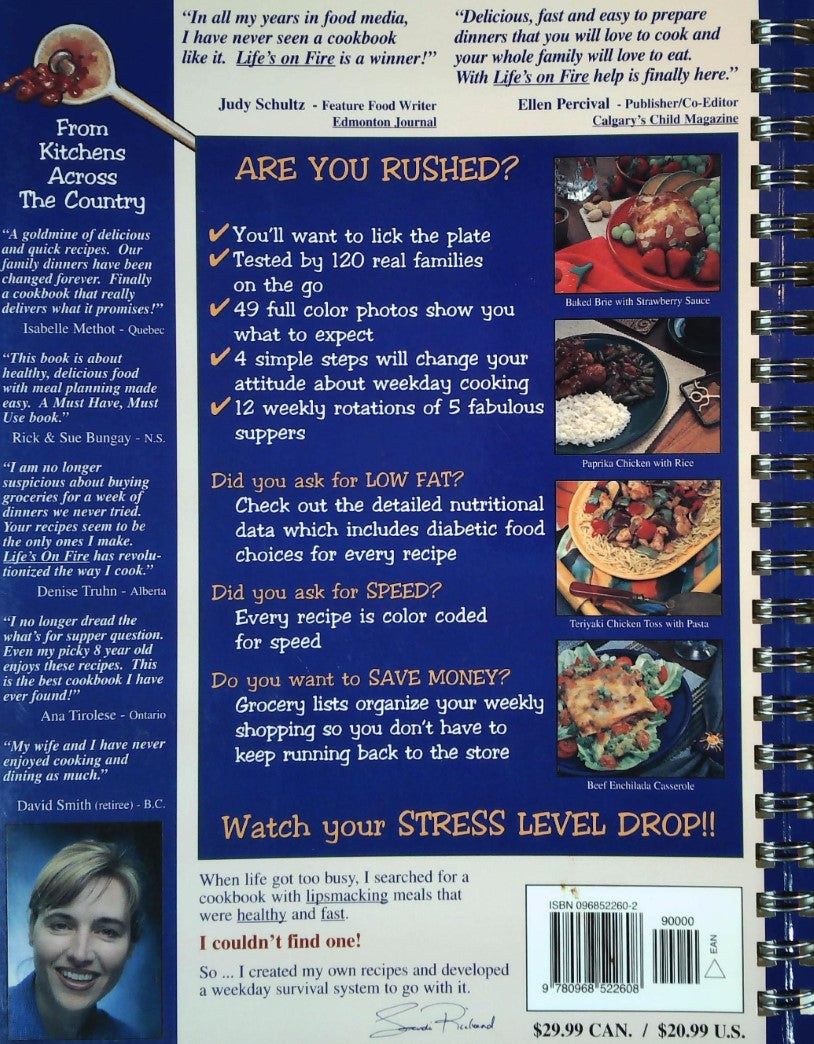 Livre Life's on Fire: Cooking for the Rushed - Sandi Richard (Livre d'occasion) - ISBN 0968522602
