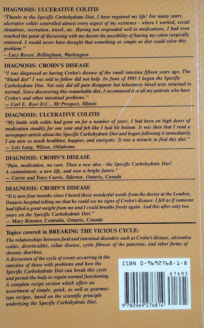 Livre Breaking the Vicious Cycle Intedtinal Health Through Diet - Elaine Gottschall (Livre d'occa...