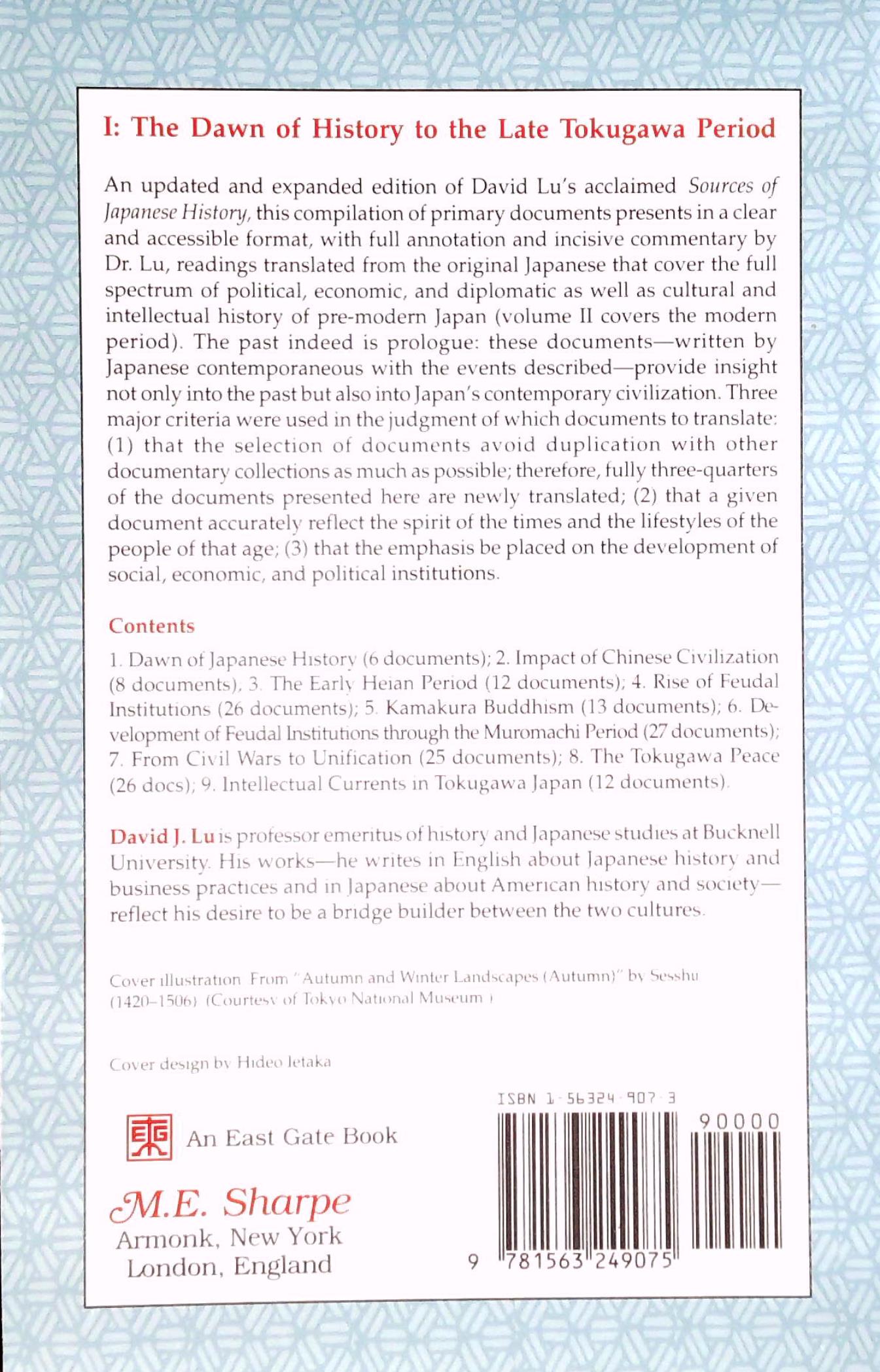 Livre Japan: A Documentary History: v. 1: The Dawn of History to the Late Eighteenth Century: A D...