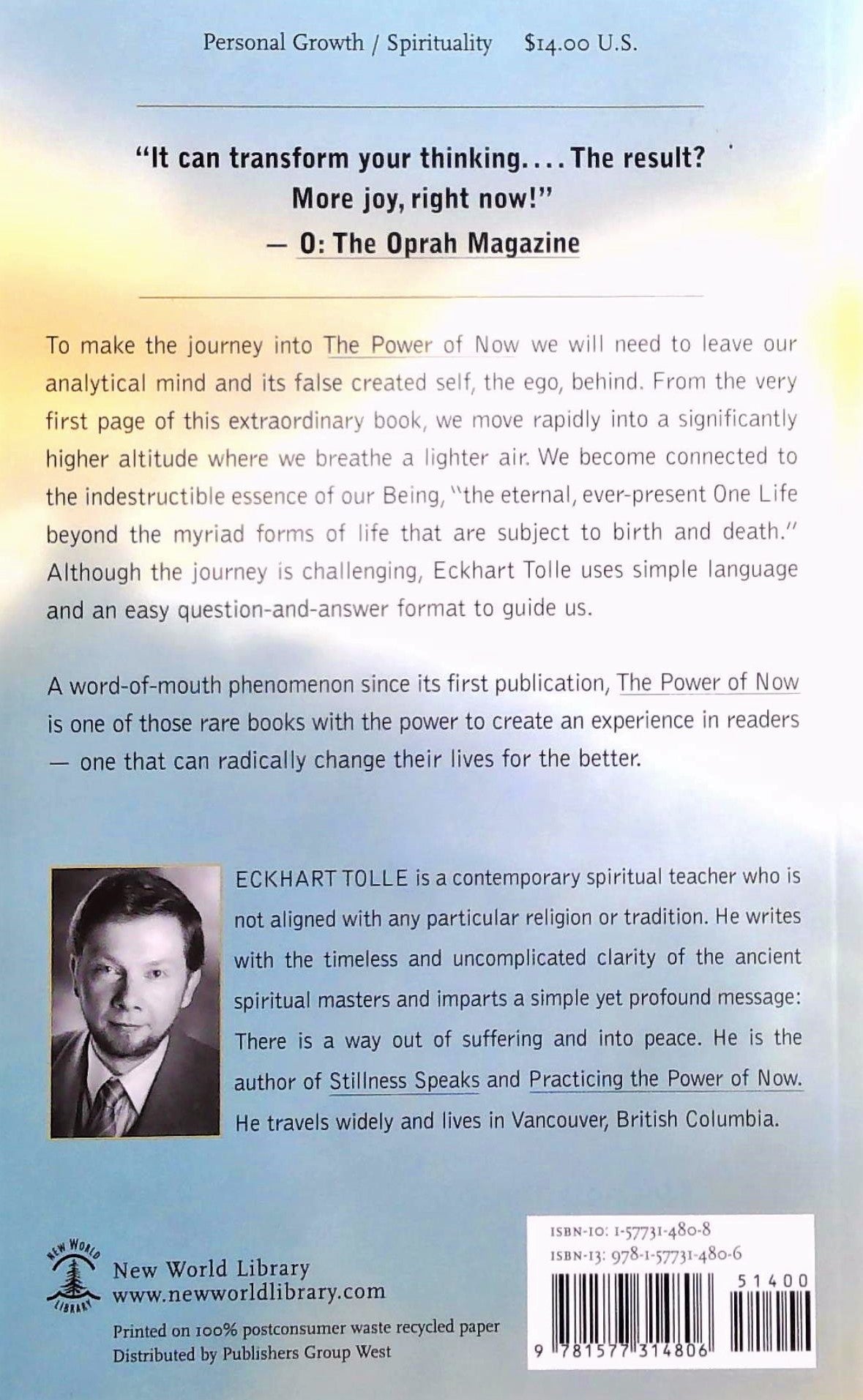 The Power of Now: A Guide to Spiritual Enlightenment (Eckhart Tolle)