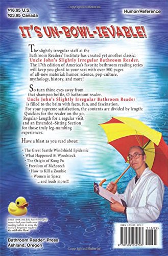 Livre Uncle John's Slightly Irregular Bathroom Reader (17th Edition) - Bathroom Reader's Institut...