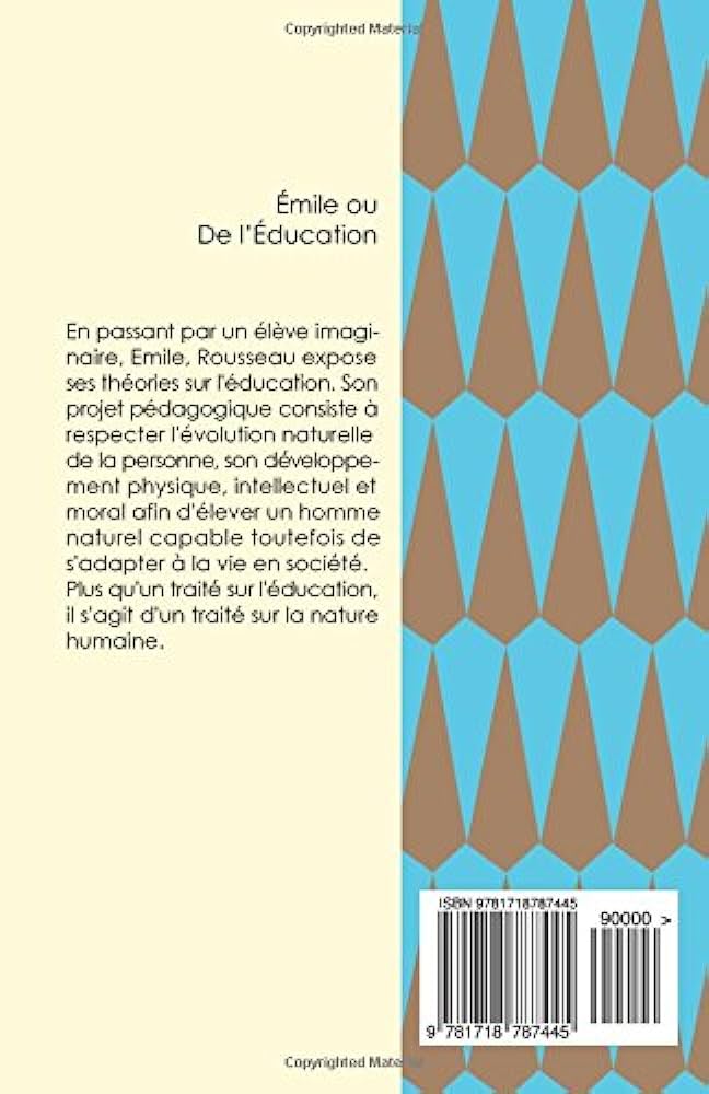 Livre Émile ou de l'éducation, Livre 1 et 2 - Jean-Jacques Rousseau (Livre d'occasion) - ISBN 171...