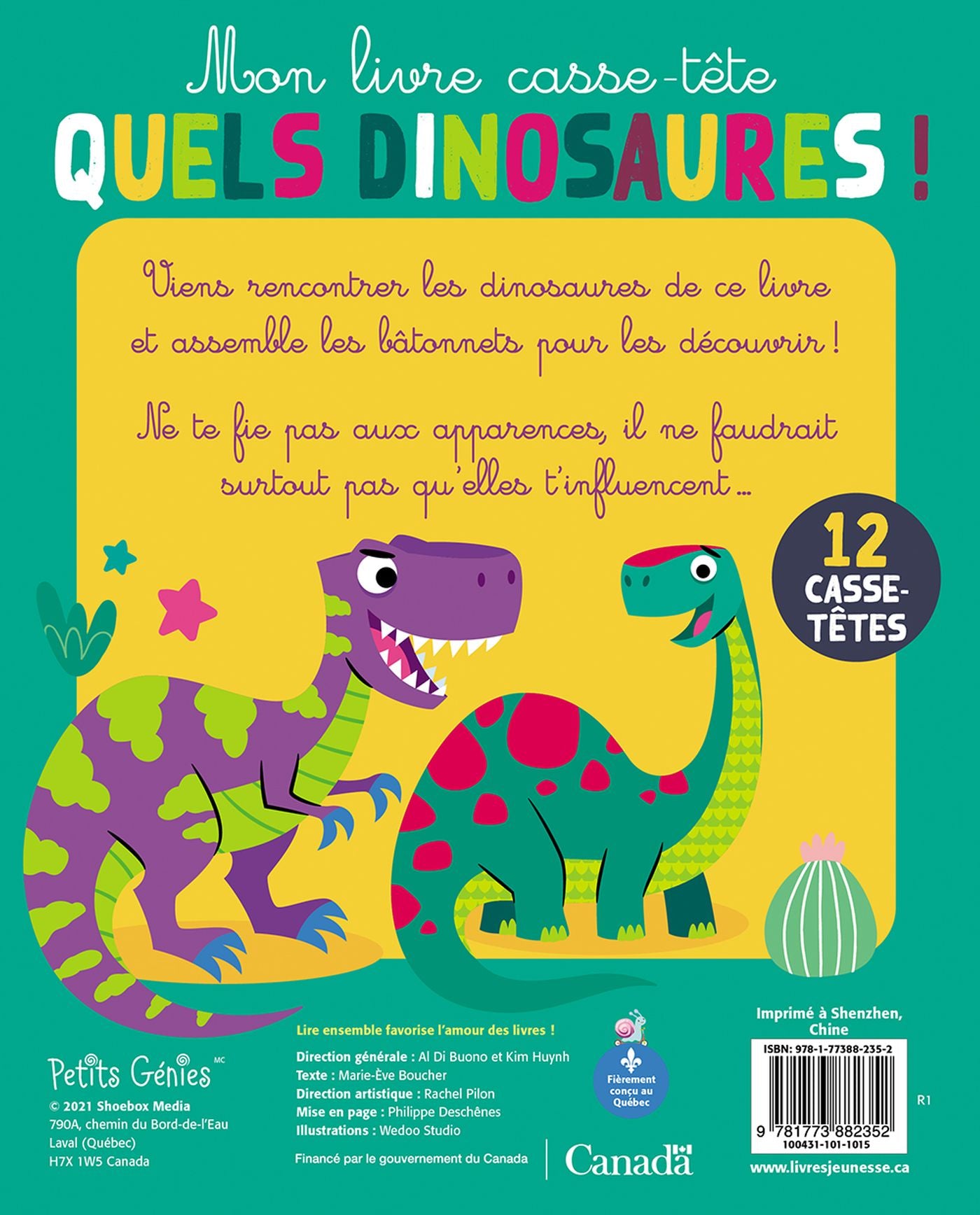 Mon livre casse-tête : Quels dinosaures! (Marie-Eve Bouchard)