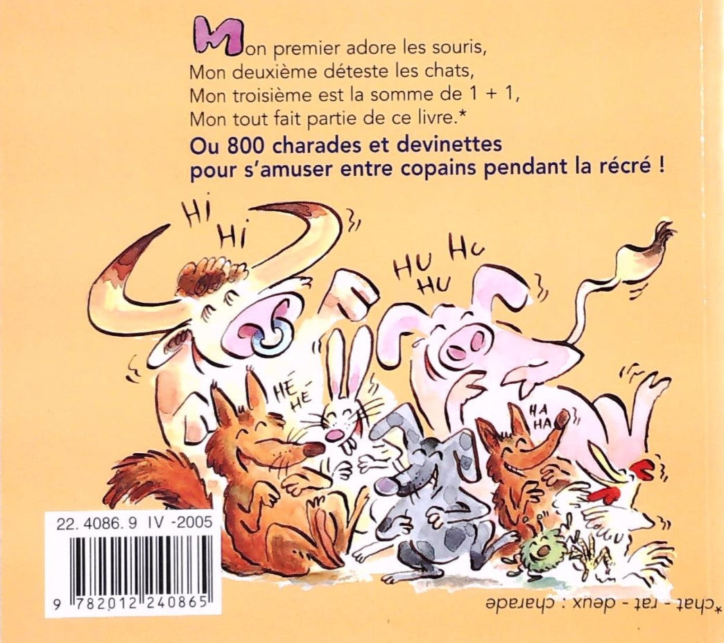 Livre 800 charades, devinettes et questions idiotes (Collectif) (Livre d'occasion) - ISBN 2012240860