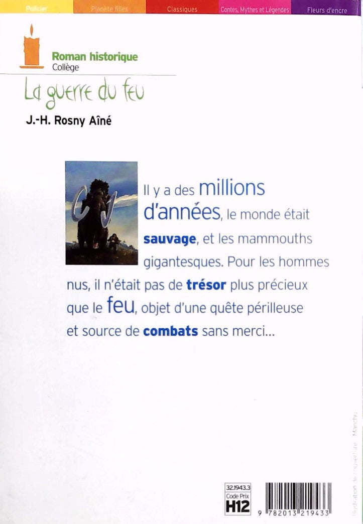 Livre La guerre du feu - J.-H. De Rosny (Livre d'occasion) - ISBN 2013219431