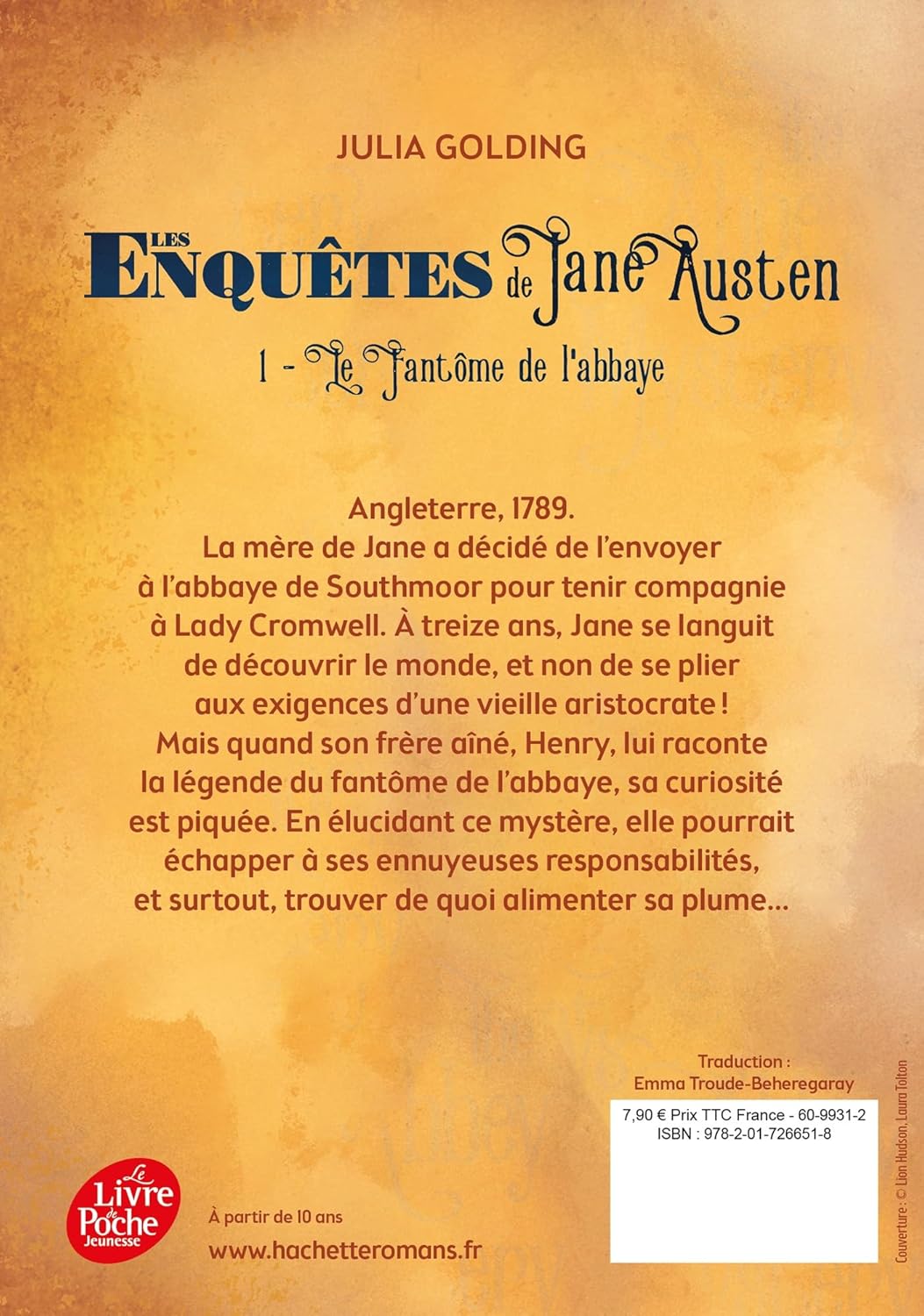 Livre Le fantôme de l'abbaye - Julia Golding (Livre d'occasion) - ISBN 2017266515