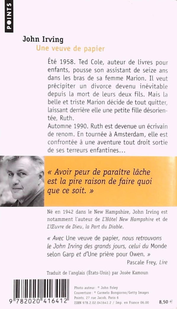 Livre Une veuve de papier - John Irving (Livre d'occasion) - ISBN 2020416417