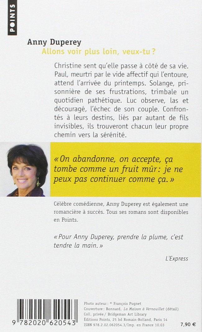 Livre Allons voir plus loin, veux-tu? - Anny Duperey (Livre d'occasion) - ISBN 2020620545