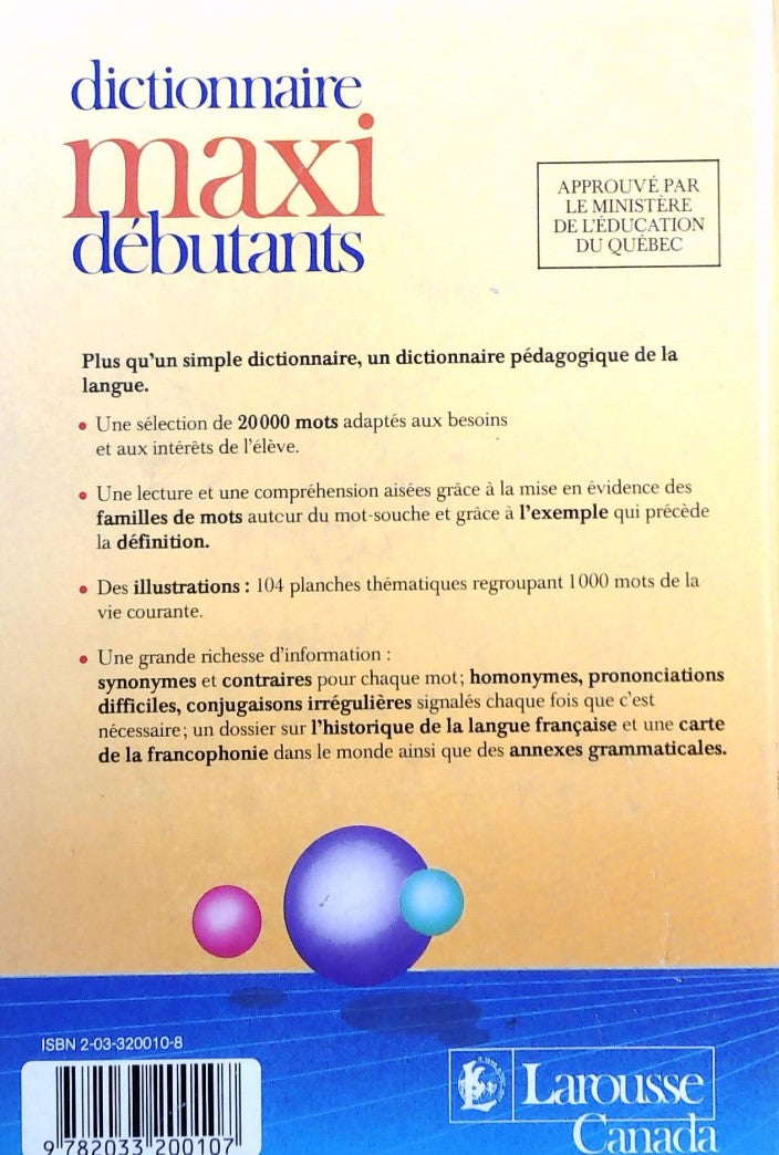 Livre Larousse dictionnaire maxi-débutant - Collectif (Livre d'occasion) - ISBN 2033200108