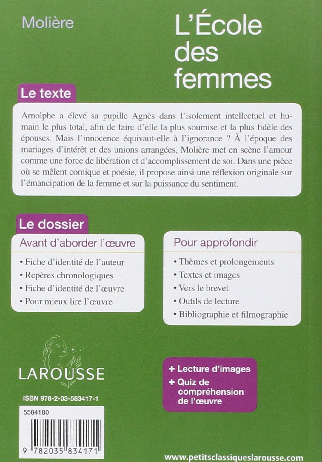 Petits classiques Larousse # 8 : L'École des femmes (Molière)