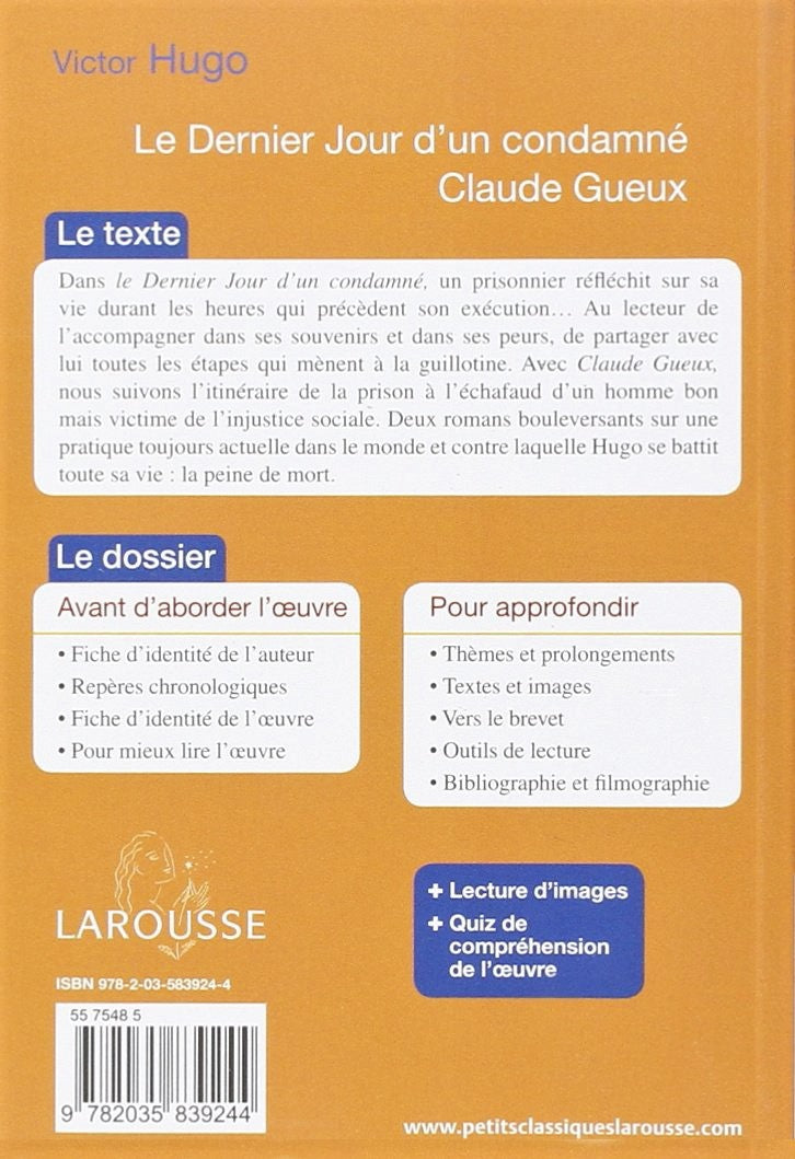 Petits Classiques Larousse : Le dernier jour d'un condamné (Victor Hugo)