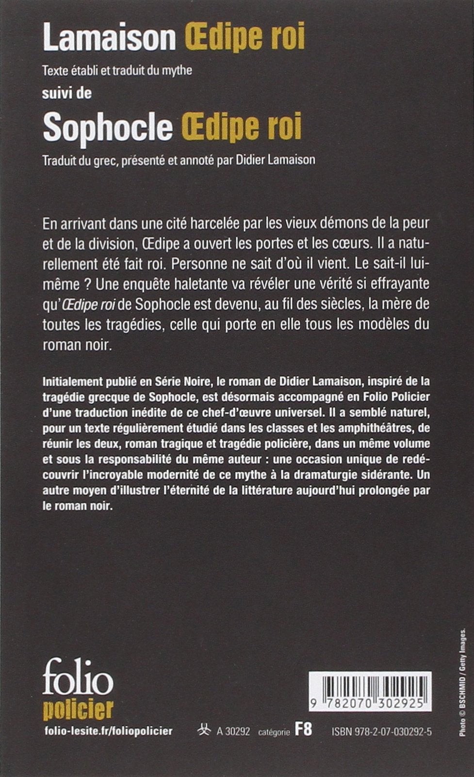 Livre Oedipe roi - Sophocle (Livre d'occasion) - ISBN 207030292X