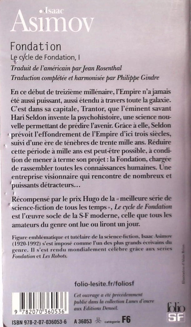 Livre Fondation - Isaac Asimov (Livre d'occasion) - ISBN 2070360539