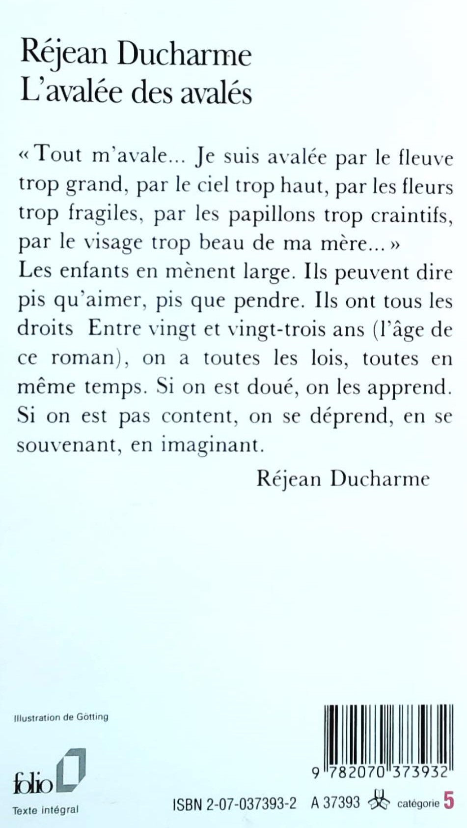 Livre L'avalée des avalés - Réjean Ducharme (Livre d'occasion) - ISBN 2070373932