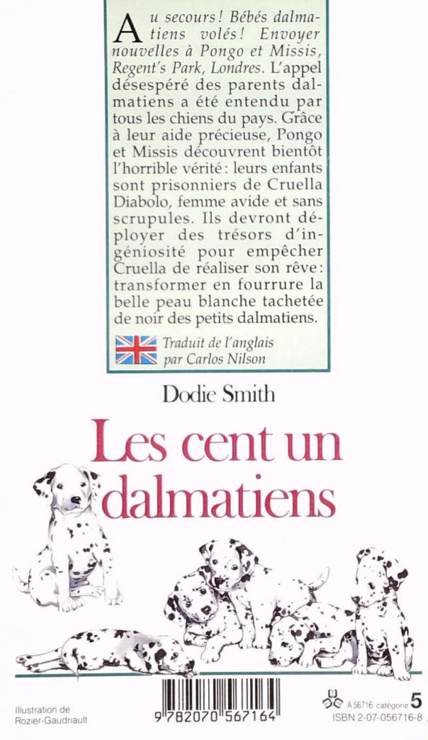 Livre Les cent un dalmatiens - Dodie Smith (Livre d'occasion) - ISBN 2070567168