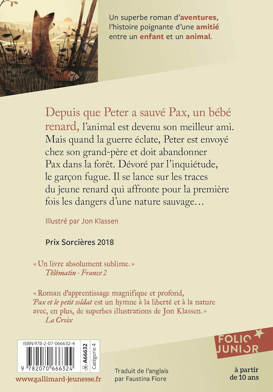 Livre Pax et le petit soldat - Sara Pennypacker (Livre d'occasion) - ISBN 2070666328