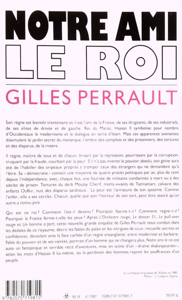 Livre Notre ami, le roi - Gilles Perrault (Livre d'occasion) - ISBN 2070719812