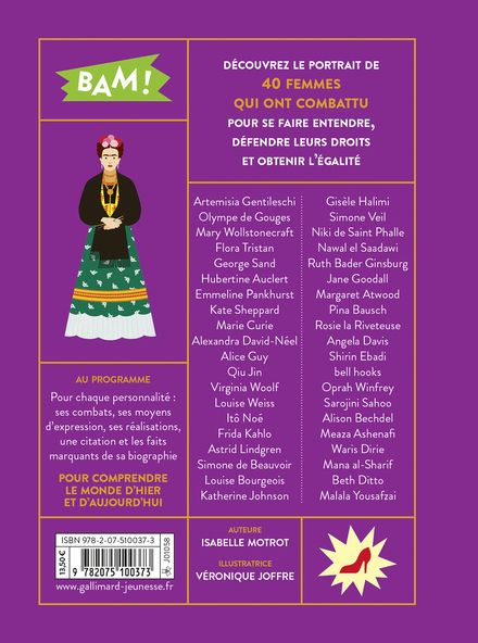 Livre Femmes : 40 combattantes pour l'égalité - Isabelle Motrot (Livre neuf)