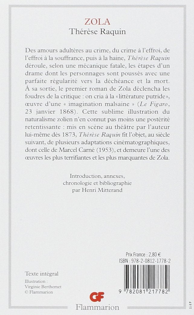 Livre Thérèse Raquin - Émile Zola (Livre d'occasion) - ISBN 2081217783