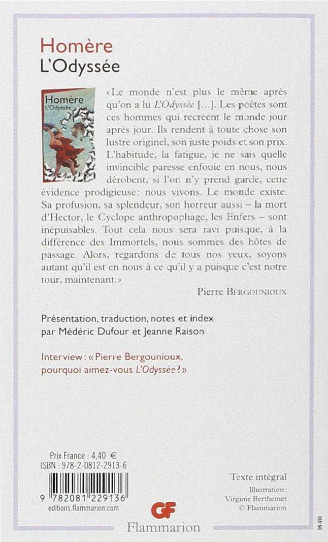 Livre L'odyssée - Homère (Livre d'occasion) - ISBN 2081229137