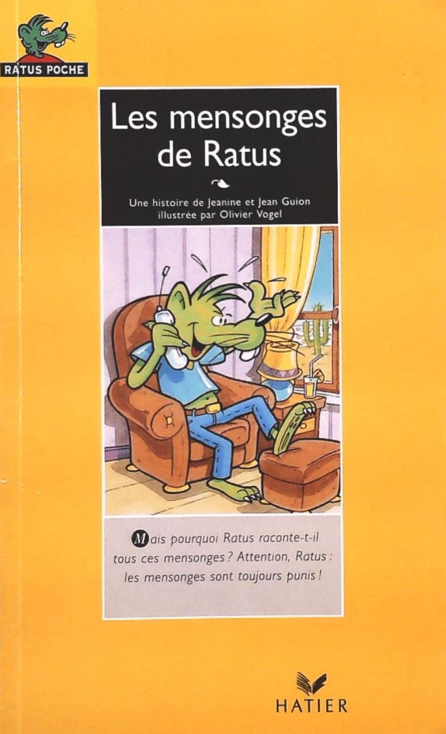 Livre Les mensonges de Ratus - Jeanine Guion (Livre d'occasion) - ISBN 2218713772