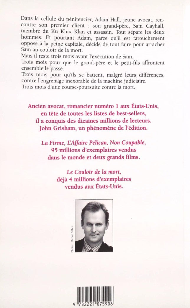 Livre Le couloir de la mort (John Grisham) (Livre d'occasion) - ISBN 2221075900