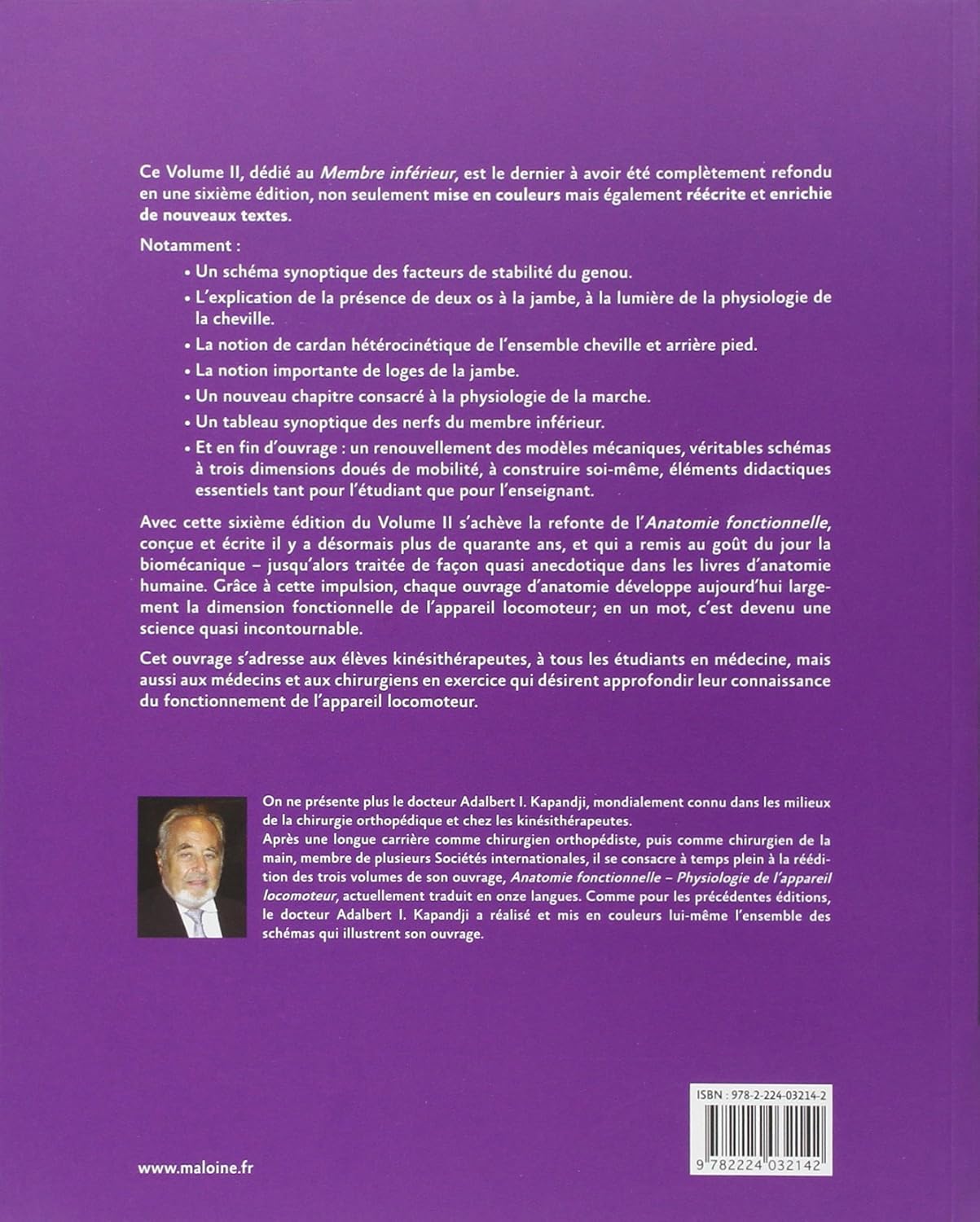 Livre Membre inférieur - A.I. Kapandji (Livre neuf) - ISBN 2224032145