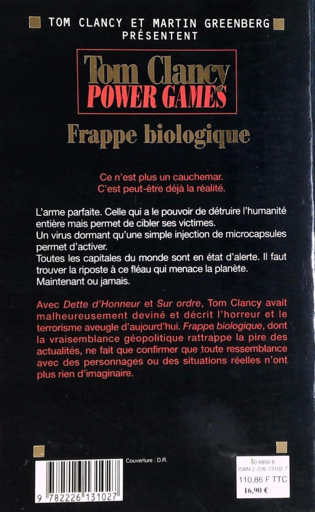 Livre Frappe biologique - Tom Clancy (Livre d'occasion) - ISBN 2226131027