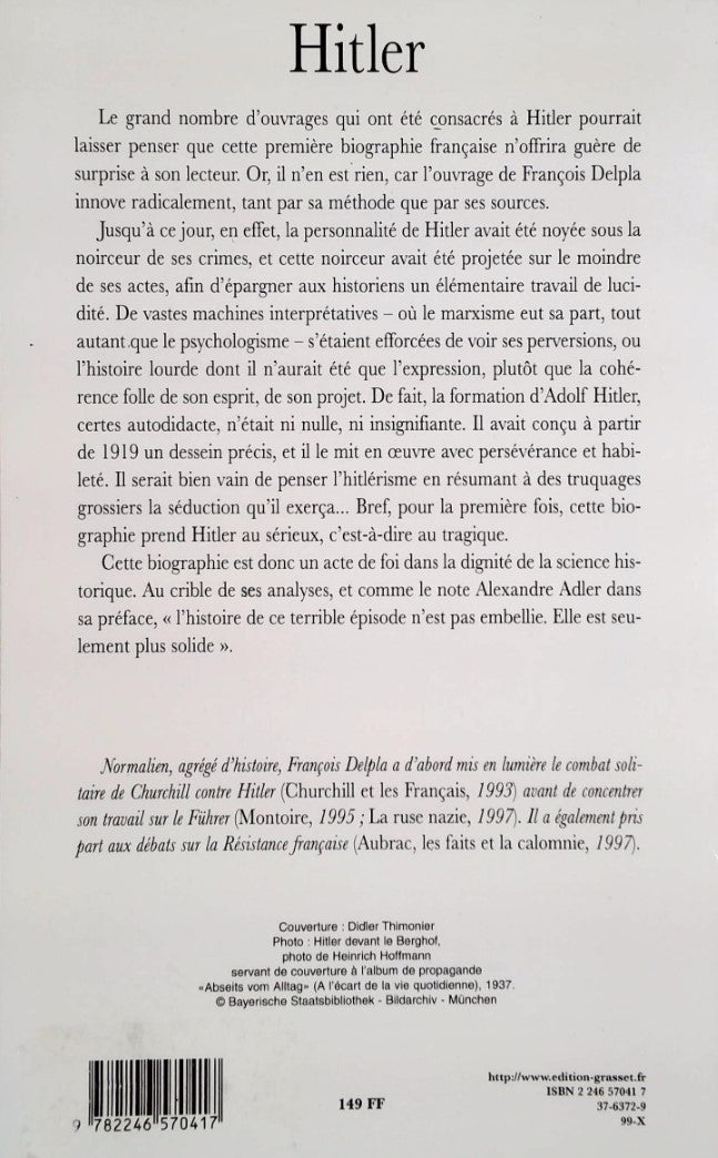 Livre Hitler - François Delpla (Livre d'occasion) - ISBN 2246570417