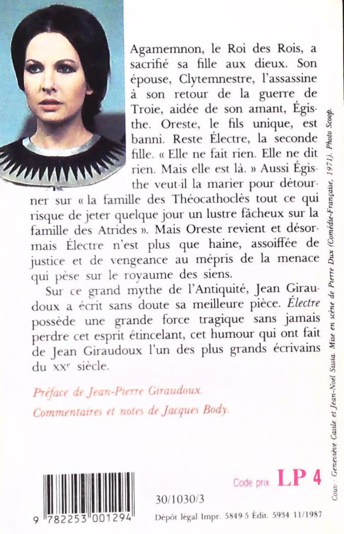 Livre Électre - Jean Giraudoux (Livre d'occasion) - ISBN 2253001295