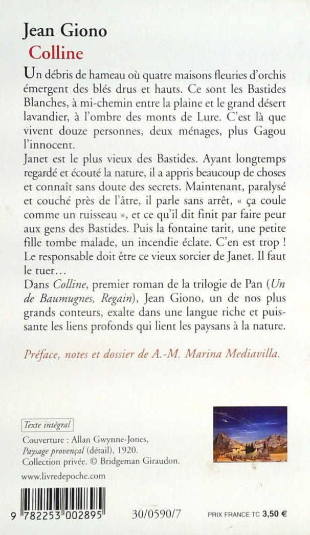Livre Colline - Jean Giono (Livre d'occasion) - ISBN 2253002895